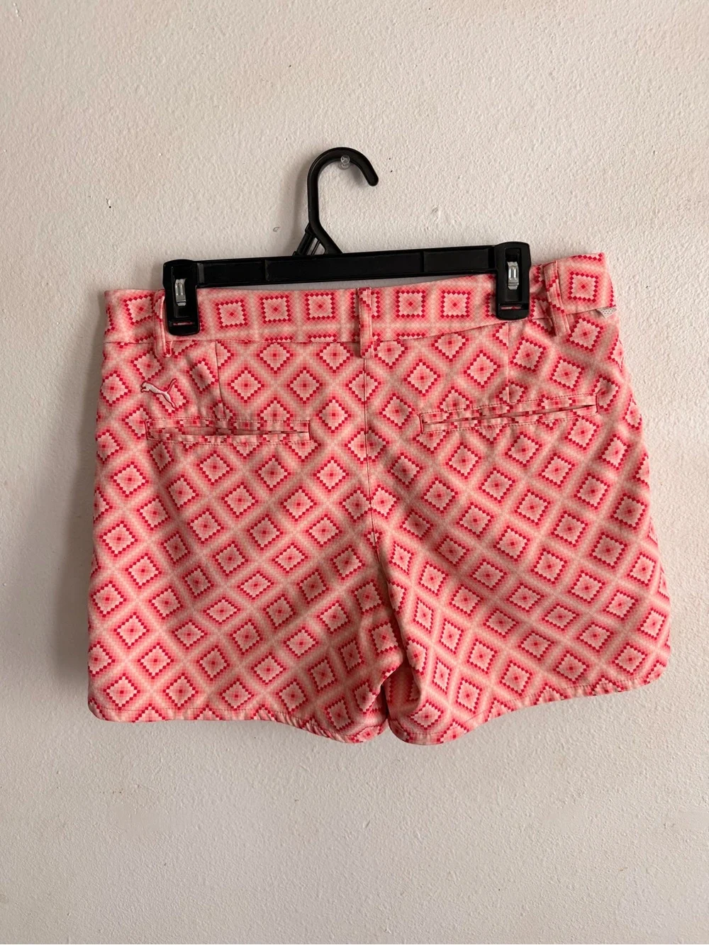 Puma Pink Diamond-Pattern Shorts